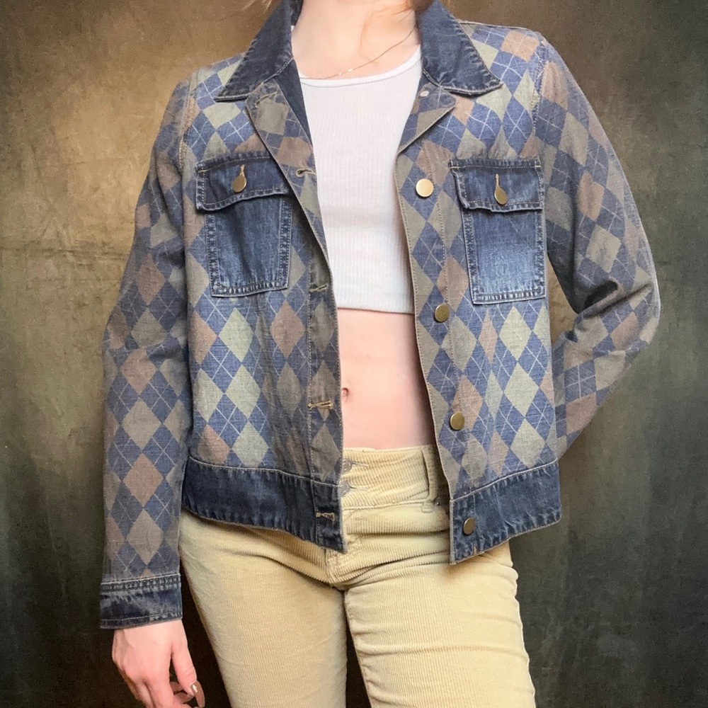 Boutique Argyle Denim Jacket ❇️